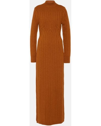 Dries Van Noten Teagan Cable-knit Wool Maxi Dress - Brown