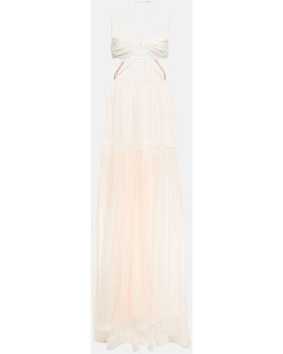 Nensi Dojaka Bridal Silk Chiffon Gown - White