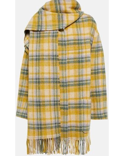 Isabel Marant Faty Wool-blend Scarf Coat - Yellow