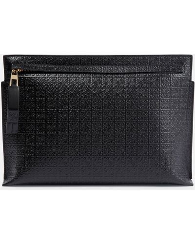 Loewe Leather Repeat T Pouch - Black