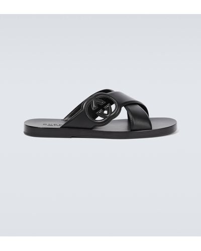 Gucci Interlocking G Slide Sandal - Black
