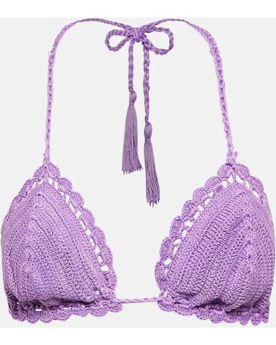 Anna Kosturova Crochet Bikini Top - Purple