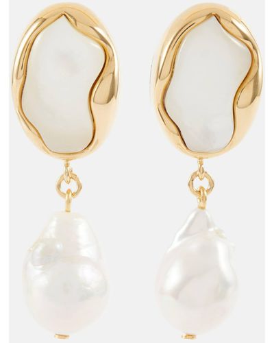 Chloé Chloe Pearl-embellished 18kt -plated Drop Earrings - White