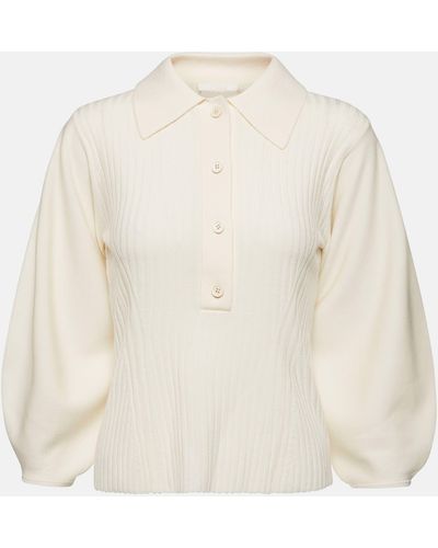 Chloé Ribbed-knit Wool Sweater - White