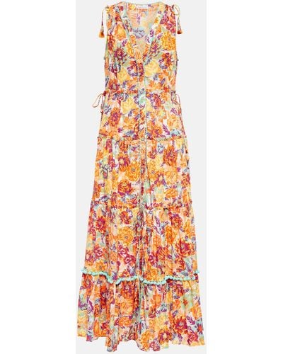 Poupette Ivy Floral Maxi Dress - Orange