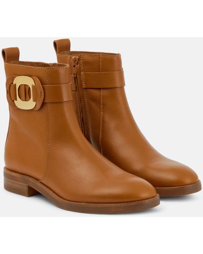 See By Chloé Ankle Boots Chany aus Leder - Braun
