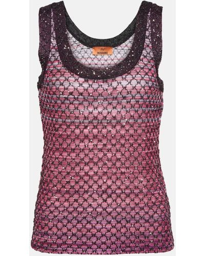 Missoni Sequined Lame Top - Red