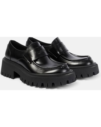 Balenciaga Tractor Leather Loafers - Black