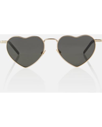Saint Laurent Sl 301 Loulou Heart-shaped Sunglasses - Metallic