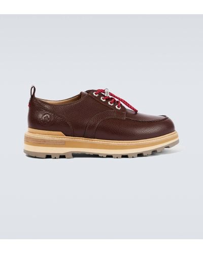 Moncler Peka City Leather Derby Shoes - Brown