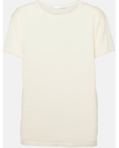 The Row Foz Knitted Cashmere T-shirt - White