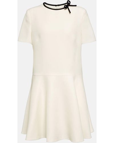 Valentino Crepe Couture Bow-detail Minidress - Natural