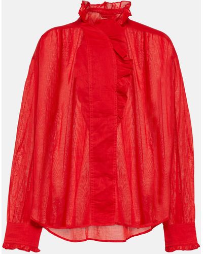 Isabel Marant Pamias Cotton Blouse - Red
