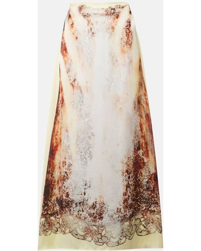 Y. Project Printed Maxi Skirt - Natural