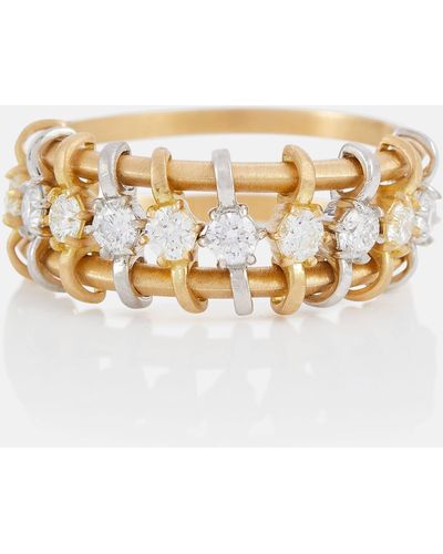 Jade Trau Penelope 18kt Gold Ring With Platinum And Diamonds - Metallic