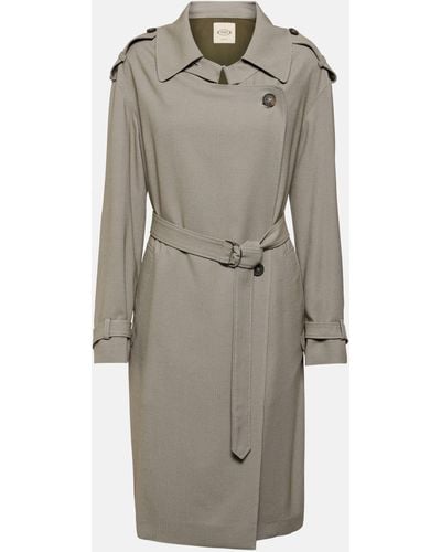 Tod's Belted Trench Coat - Grey