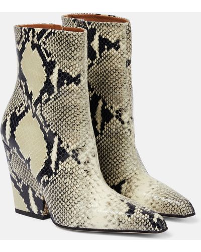 Snake Print Ankle Boots