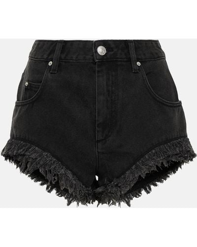 Isabel Marant Eneidao Cotton Shorts - Black