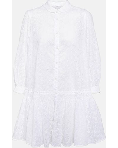 Poupette Tesorino Embroidered Cotton Shirt Dress - White