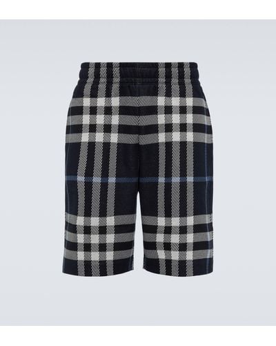 Burberry Checked Cotton Shorts - Black