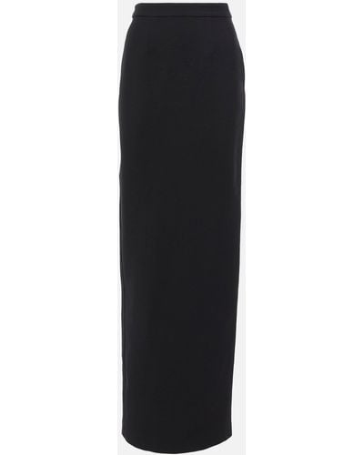 Roland Mouret Asymmetrical Wool And Silk Maxi Skirt - Black
