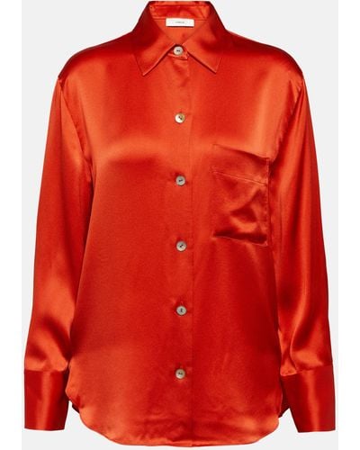 Vince Silk Satin Blouse - Red