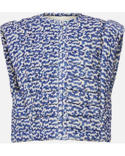 Isabel Marant Aziela Quilted Padded Gilet - Blue