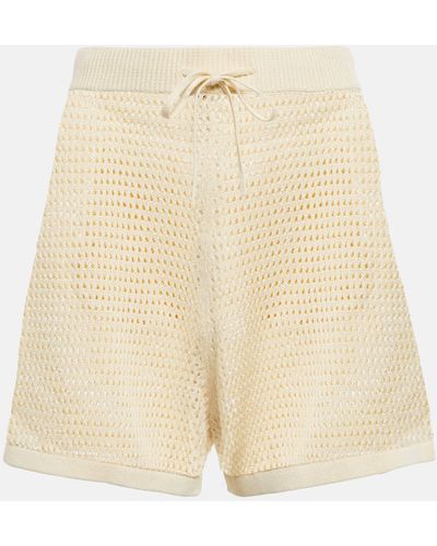 Nanushka Jael Crochet Cotton-blend Shorts - Natural