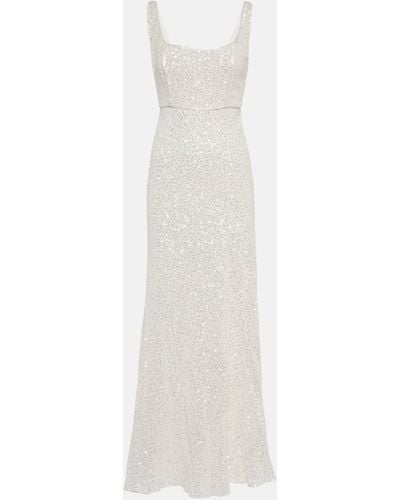 RIXO London Bridal Megan Sequined Maxi Dress - White