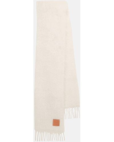 Loewe Mohair And Wool-blend Scarf - Natural