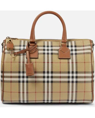 Burberry Coated Canvas Medium Bowling Bag - Natural