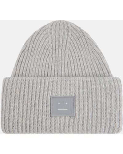 Acne Studios Pansy Ribbed-knit Wool Beanie - Grey