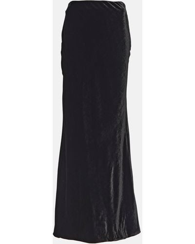 Alessandra Rich High-rise Silk-blend Maxi Skirt - Black