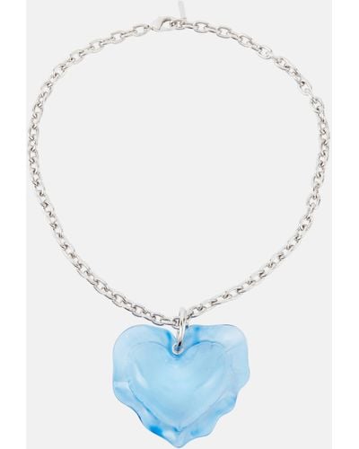 Nina Ricci Cushion Heart Chain Necklace - Blue