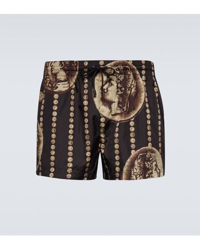 Dolce & Gabbana Printed Swim Shorts - Black