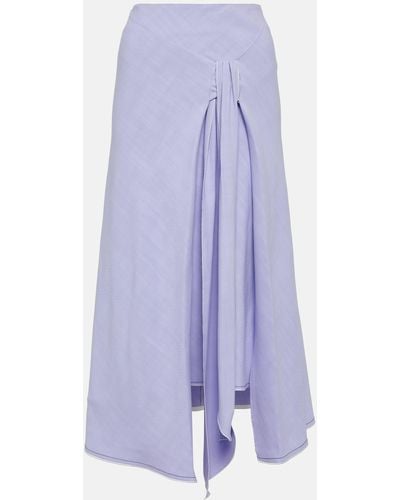 Victoria Beckham Asymmetric Tie-dyed Maxi Skirt - Purple