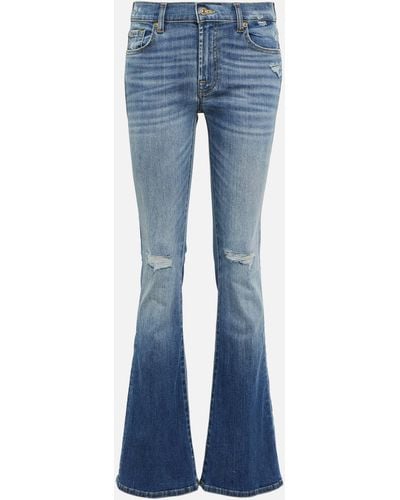 7 For All Mankind Bootcut Tailorless Mid-rise Jeans - Blue