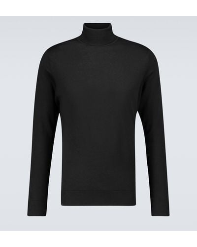 Sunspel Wool Turtleneck Sweater - Black