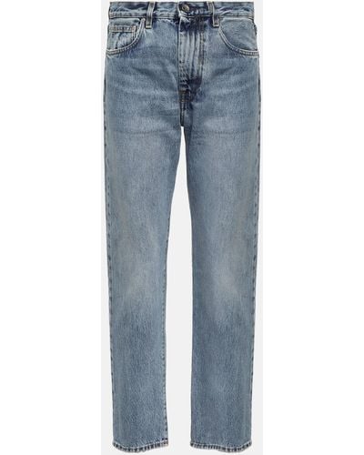 Totême Twisted Seam Mid-rise Straight Jeans - Blue