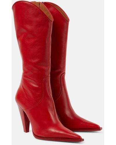 Paris Texas Nadia 105 Leather Knee-high Boots - Red