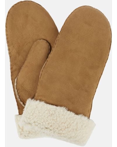 Isabel Marant Mulfi Shearling-lined Leather Mittens - Natural