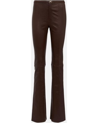 Stouls Kam High-rise Leather Pants - Brown