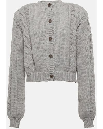 Magda Butrym Cable-knit Cashmere Cardigan - Grey