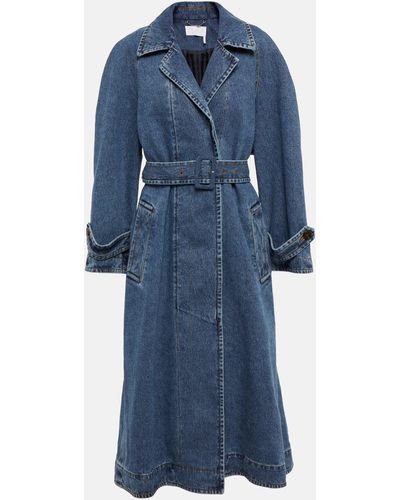 Chloé Belted Denim Coat - Blue