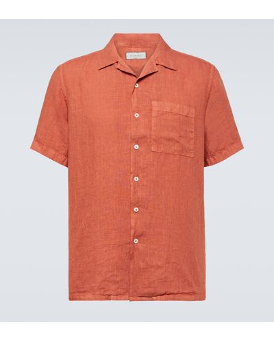 Canali Linen Shirt - Orange