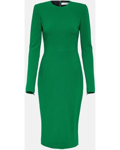 Victoria Beckham Wool-blend Midi Dress - Green