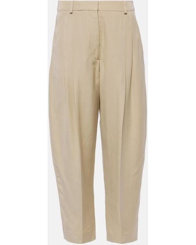Stella McCartney Iconic High-rise Cropped Pants - Natural