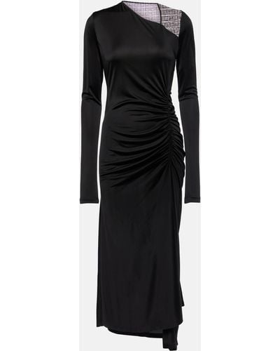 Givenchy 4g Lace-trimmed Jersey Midi Dress - Black