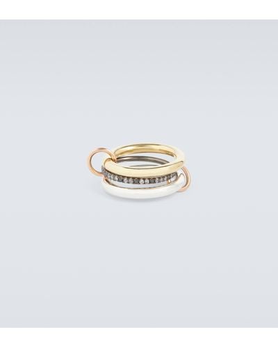 Spinelli Kilcollin Libra 18kt Gold, Rose Gold, And Sterling Silver Ring With Diamonds - Metallic