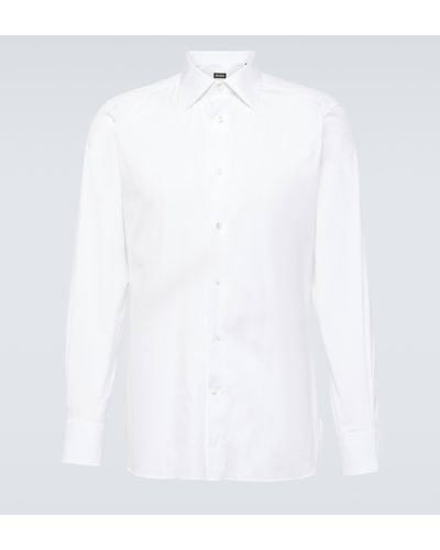 Zegna Cotton Oxford Shirt - White